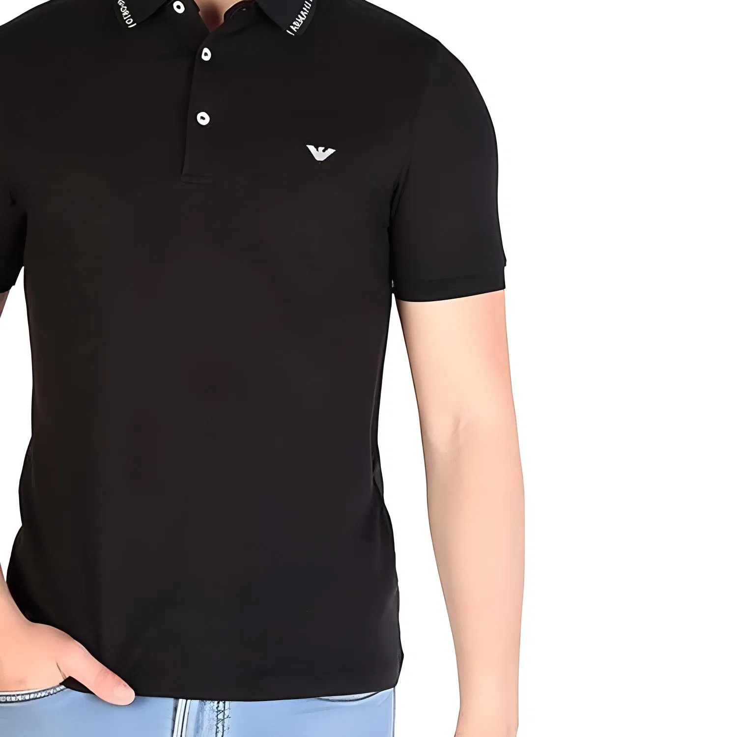 Поло EMPORIO ARMANI мужское черное — фото 4