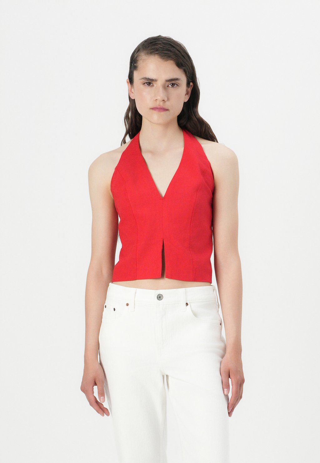 

Топ BARE CLEAN FRONT HALTER VEST Abercrombie & Fitch, Red