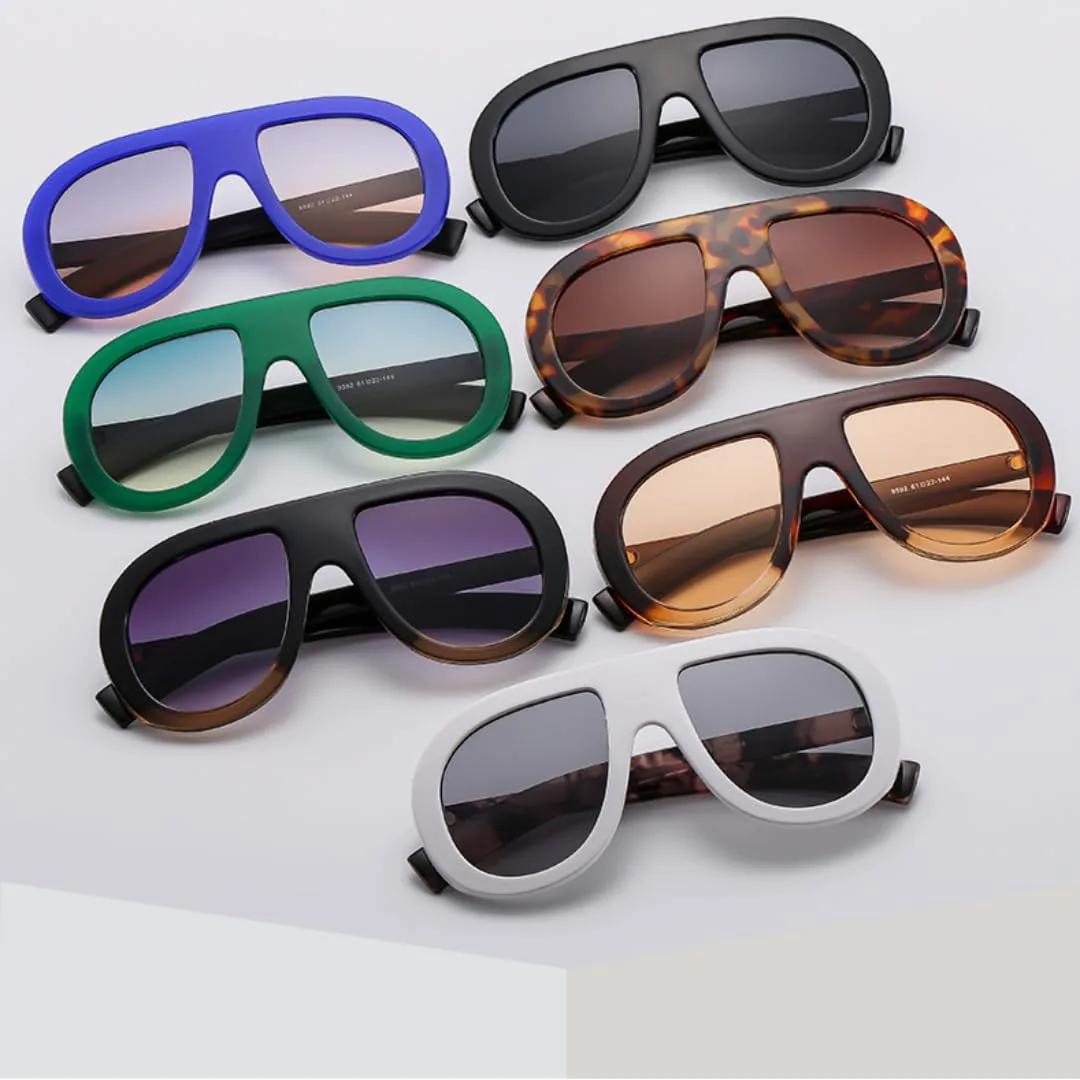 

Солнцезащитные очки для мужчин и женщин - защита UV400 - увеличенный размер, градиентный цвет, для занятий спортом на открытом воздухе и вождения DSVIGF, Tea