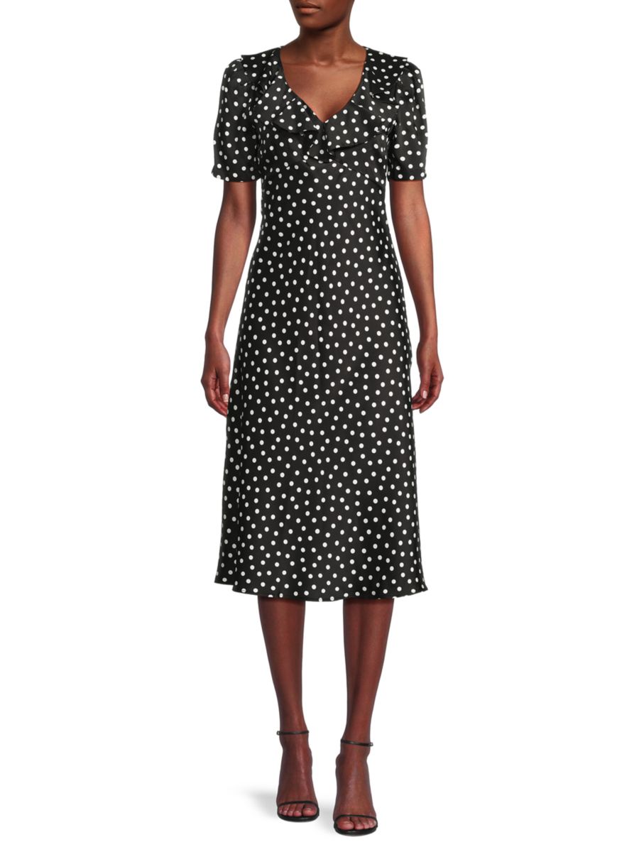 

Платье миди в горошек Karl Lagerfeld Paris, цвет Black Multicolor