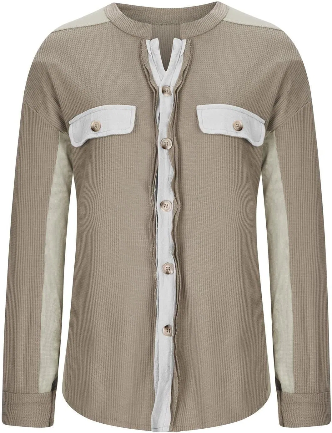 Блуза с вышивкой Women's Long Shirt, светло-бежевый — фото 3