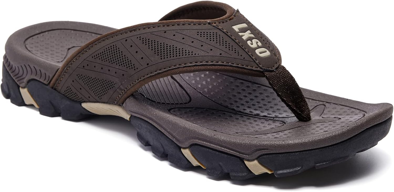 

Мужские пляжные шлепанцы с поддержкой свода, водонепроницаемые тапочки Lxso, коричневый
