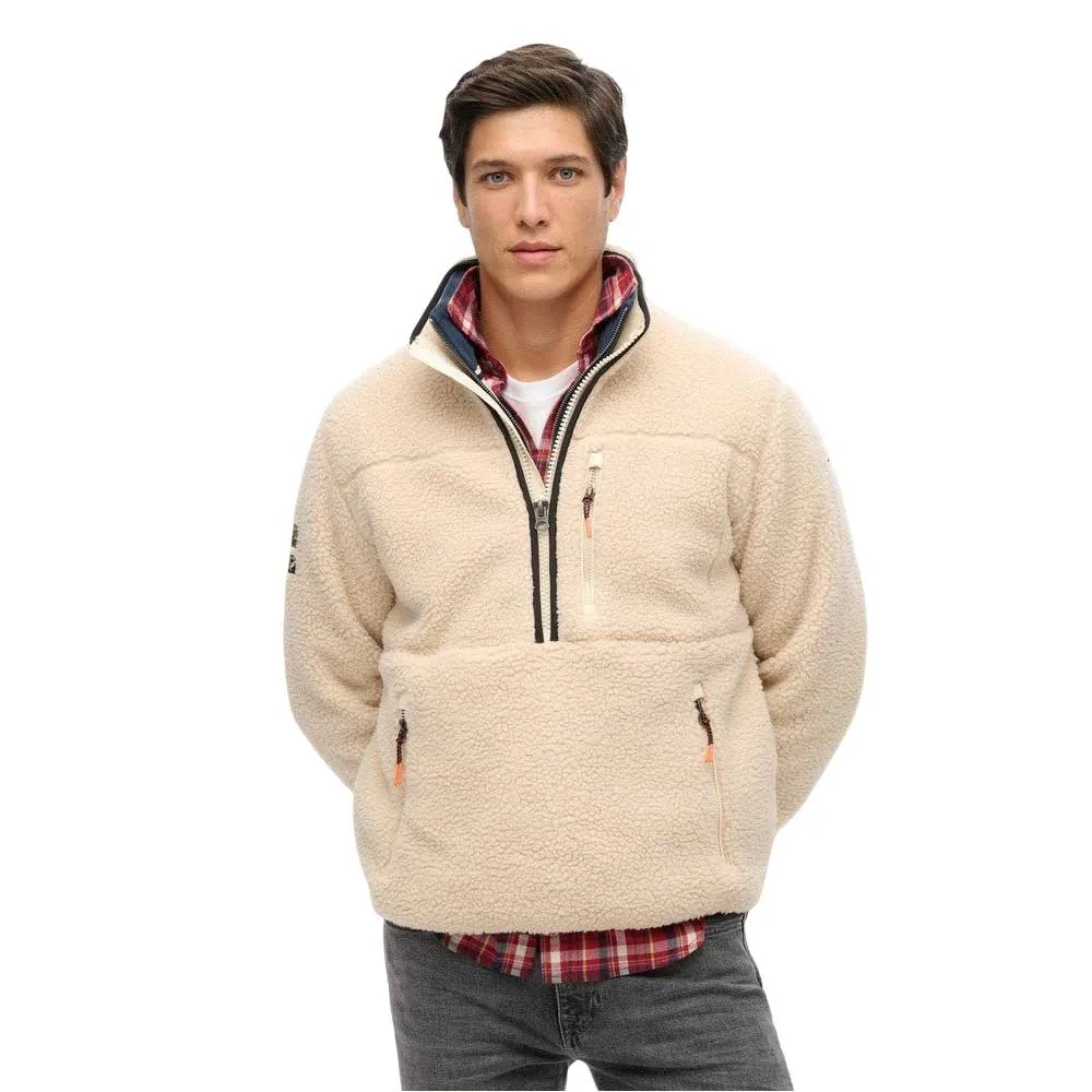 

Толстовка Superdry Outdoor half zip, бежевый