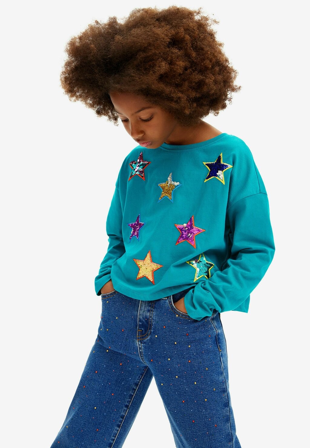 

Топ с длинными рукавами STAR Desigual, зеленый