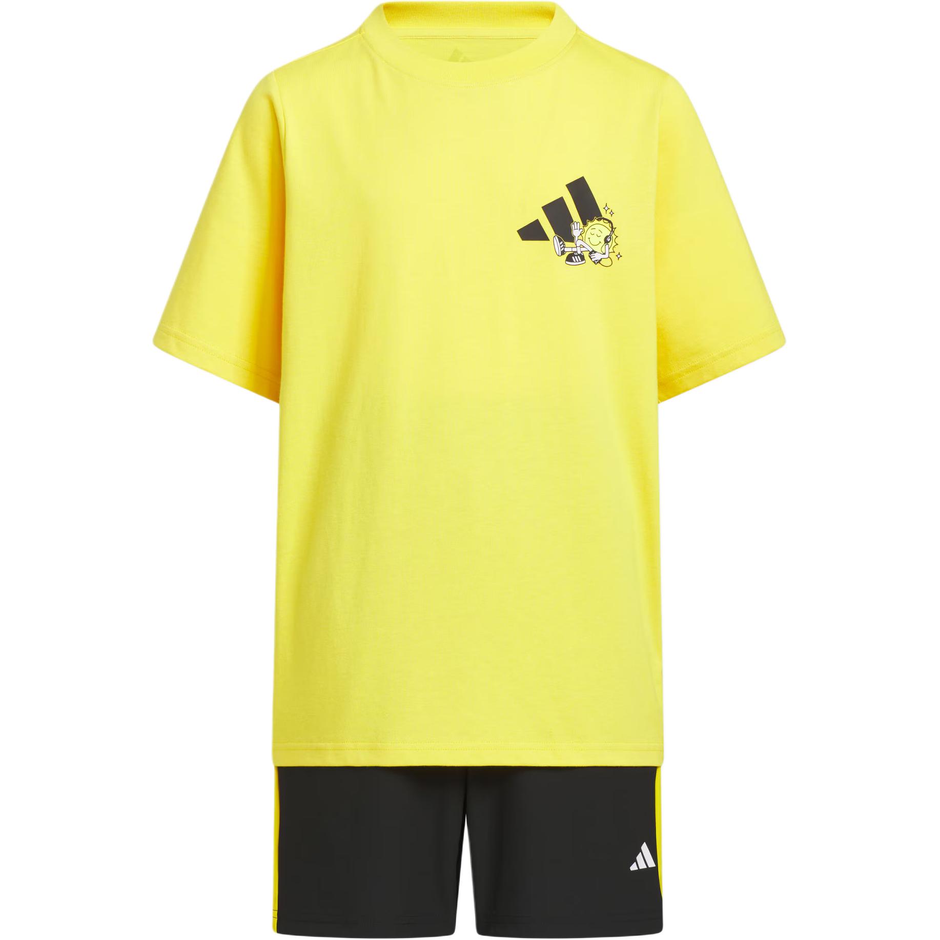 

Adidas Повседневный спортивный комплект GRAPHIC TEE желтый/черный для детей 3-7 лет