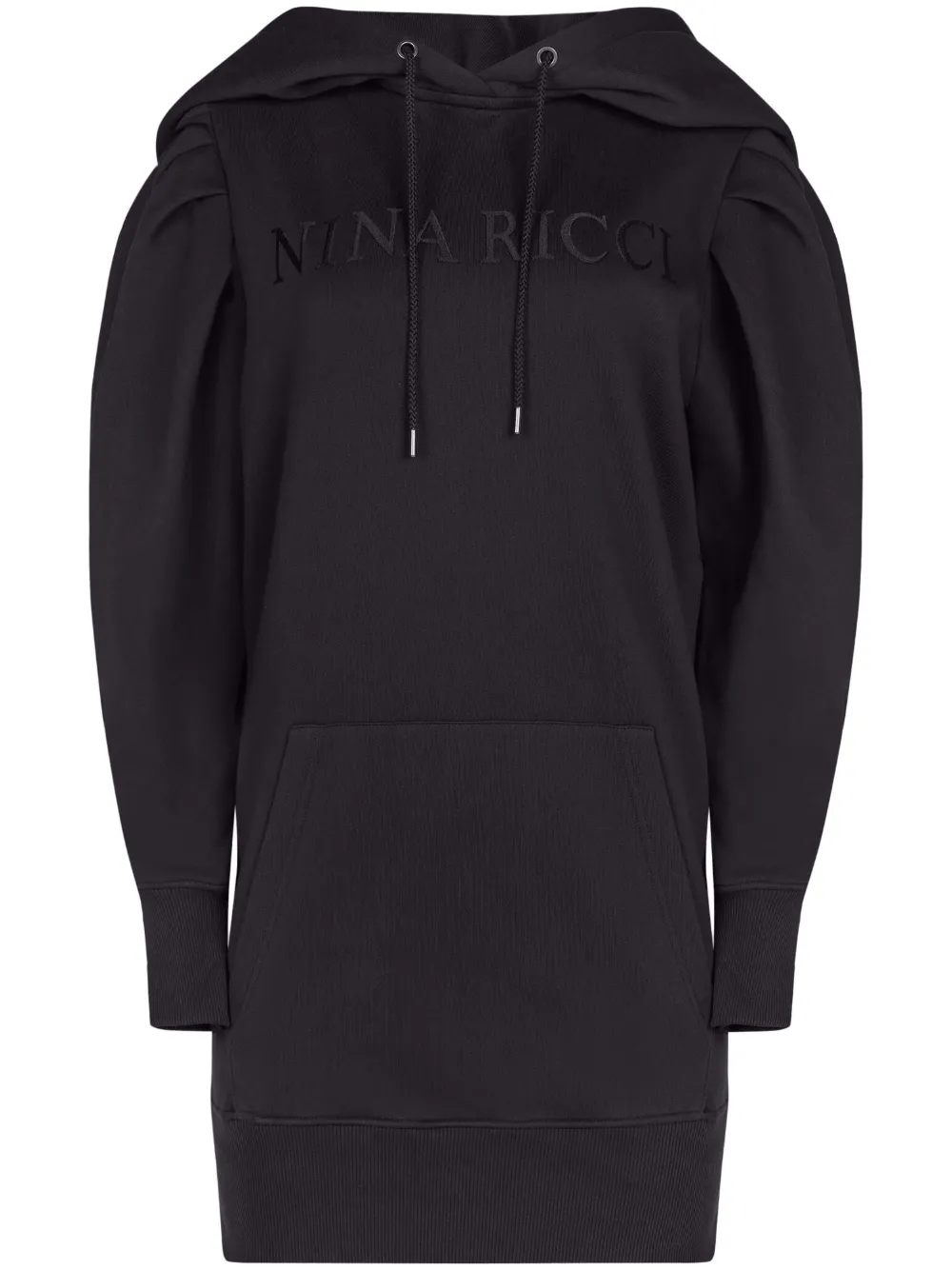 

Платье с вышитым логотипом и капюшоном Nina Ricci, черный