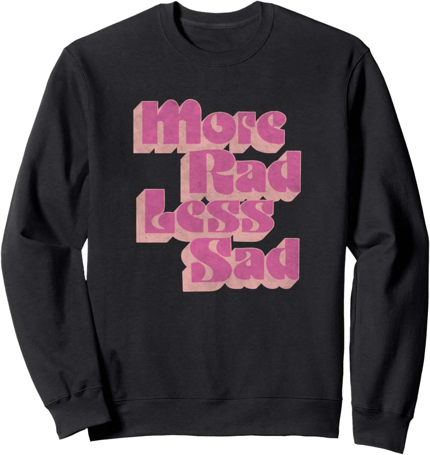 

Толстовка с надписью More Rad Less Sad в стиле 70-х Trendy Apparel, черный
