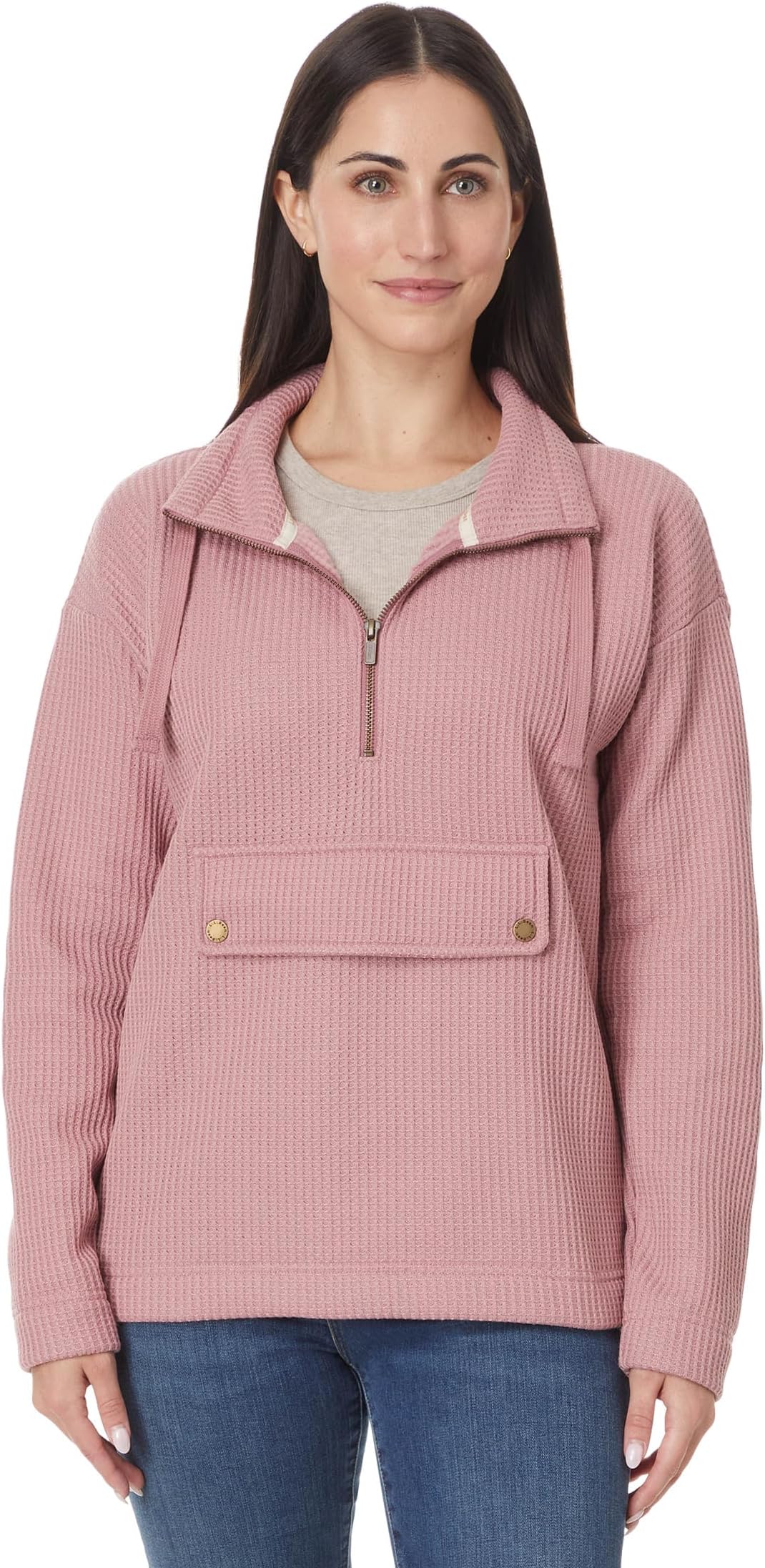 

Свитер L.L.Bean Birchwood Brushed Waffle Anorak, цвет Washed Orchid