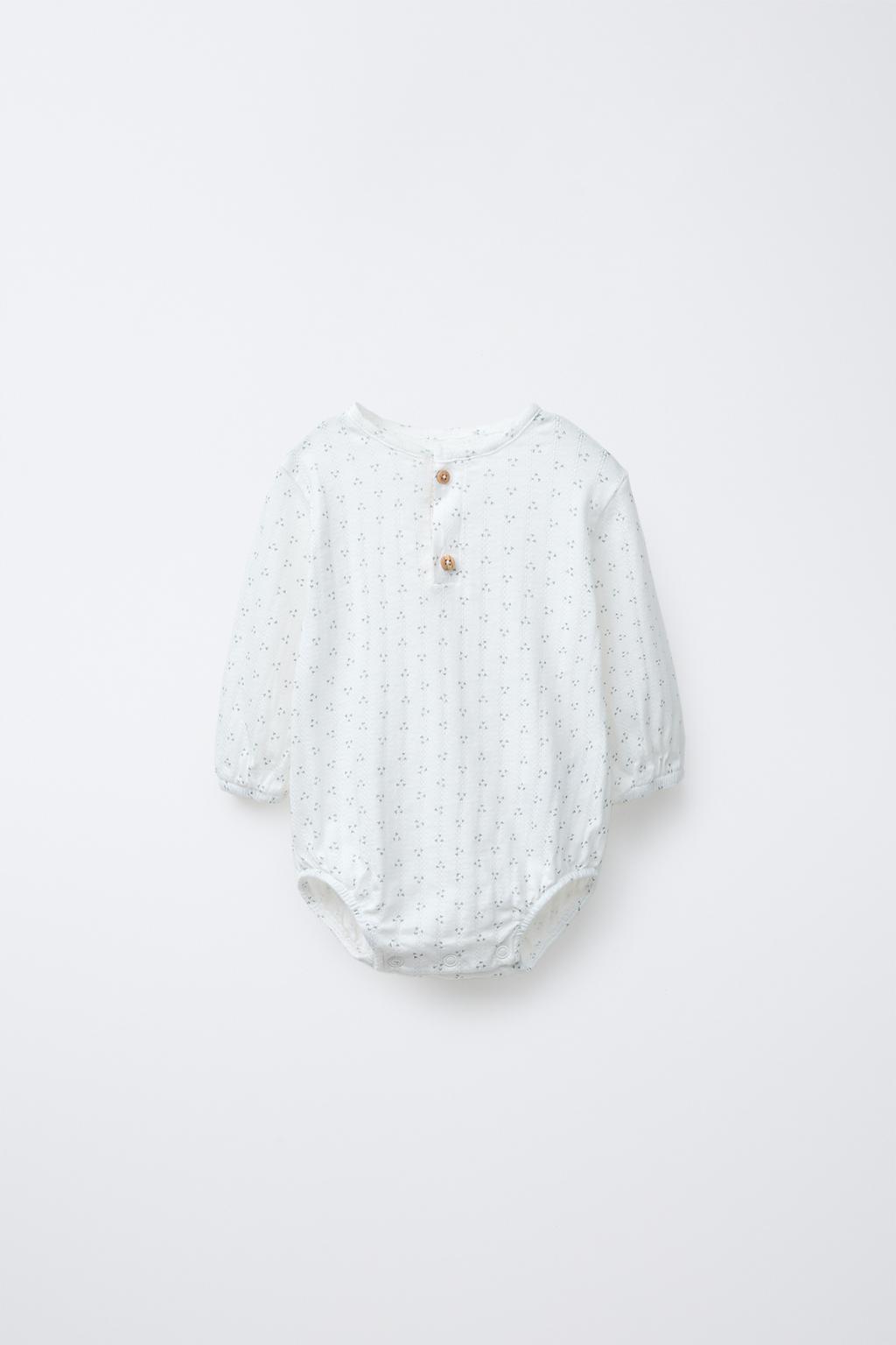 

Боди с принтом ZARA, цвет Light ecru