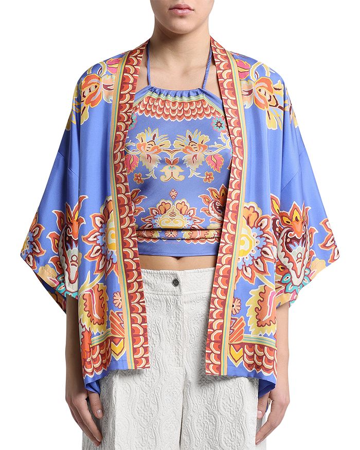 

Шелковый кимоно-жакет Etro, синий