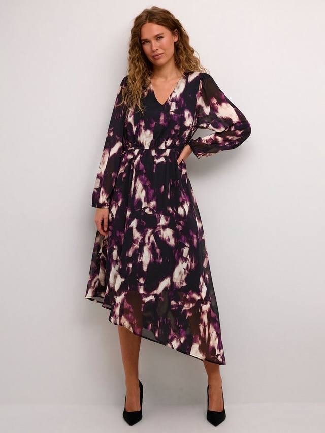 

Асимметричное платье миди aska KAFFE, цвет Purple/Multi