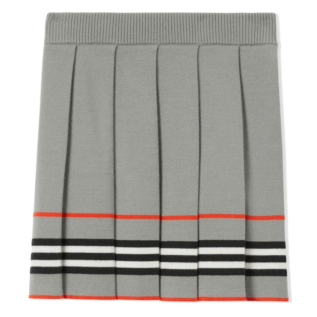 Серая шерстяная трикотажная юбка в полоску Icon Stripe Burberry, серый — фото 2