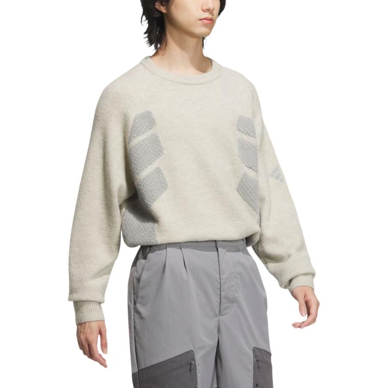 Футболка мужская вязаная FW24 светло-серая Earth Gray Adidas — фото 4
