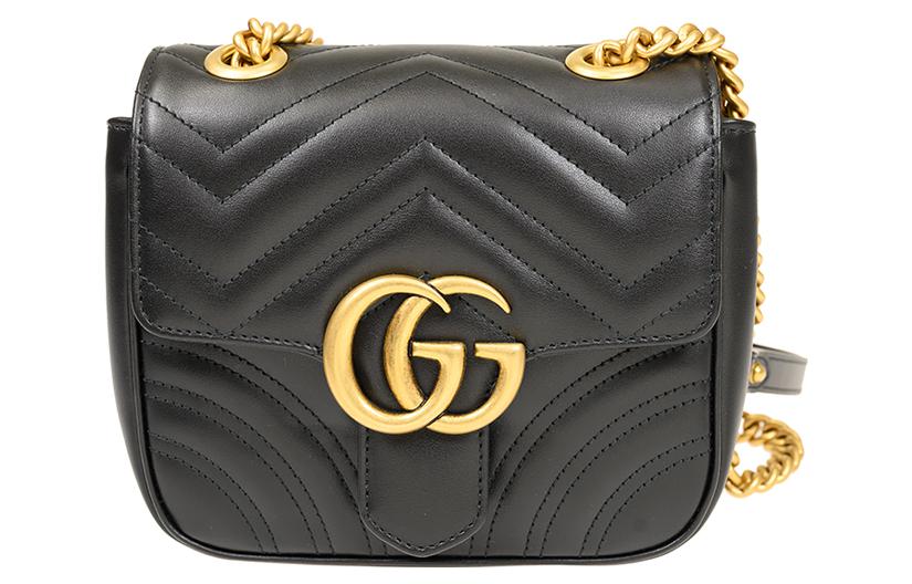

Кожаная сумка Marmont через плечо женская черная GUCCI