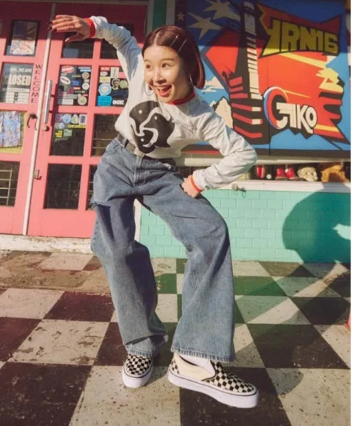 Унисекс кроссовки Vans SLIP ON LITE с 체크 рисунком чёрные — фото 4