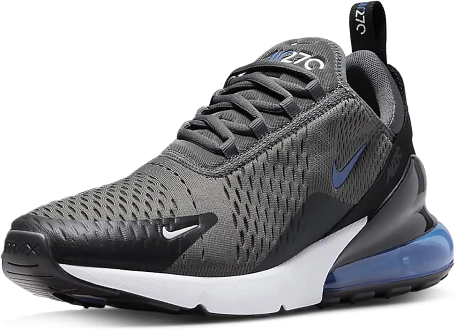 Мужские низкие кроссовки Nike Air Max 270, белый/черный/серый
