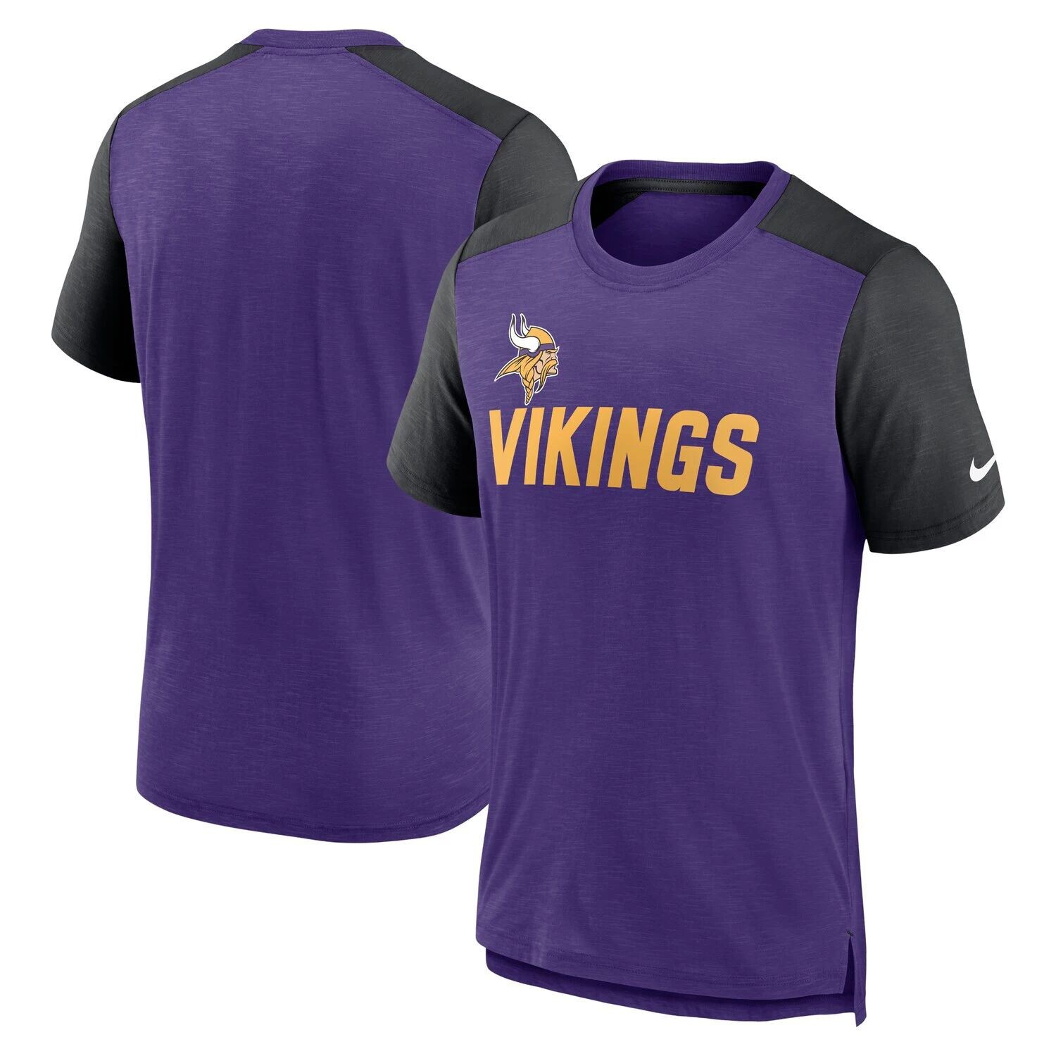 Мужская фиолетовая/черная футболка Minnesota Vikings с цветными блоками и названием команды Nike — фото 4