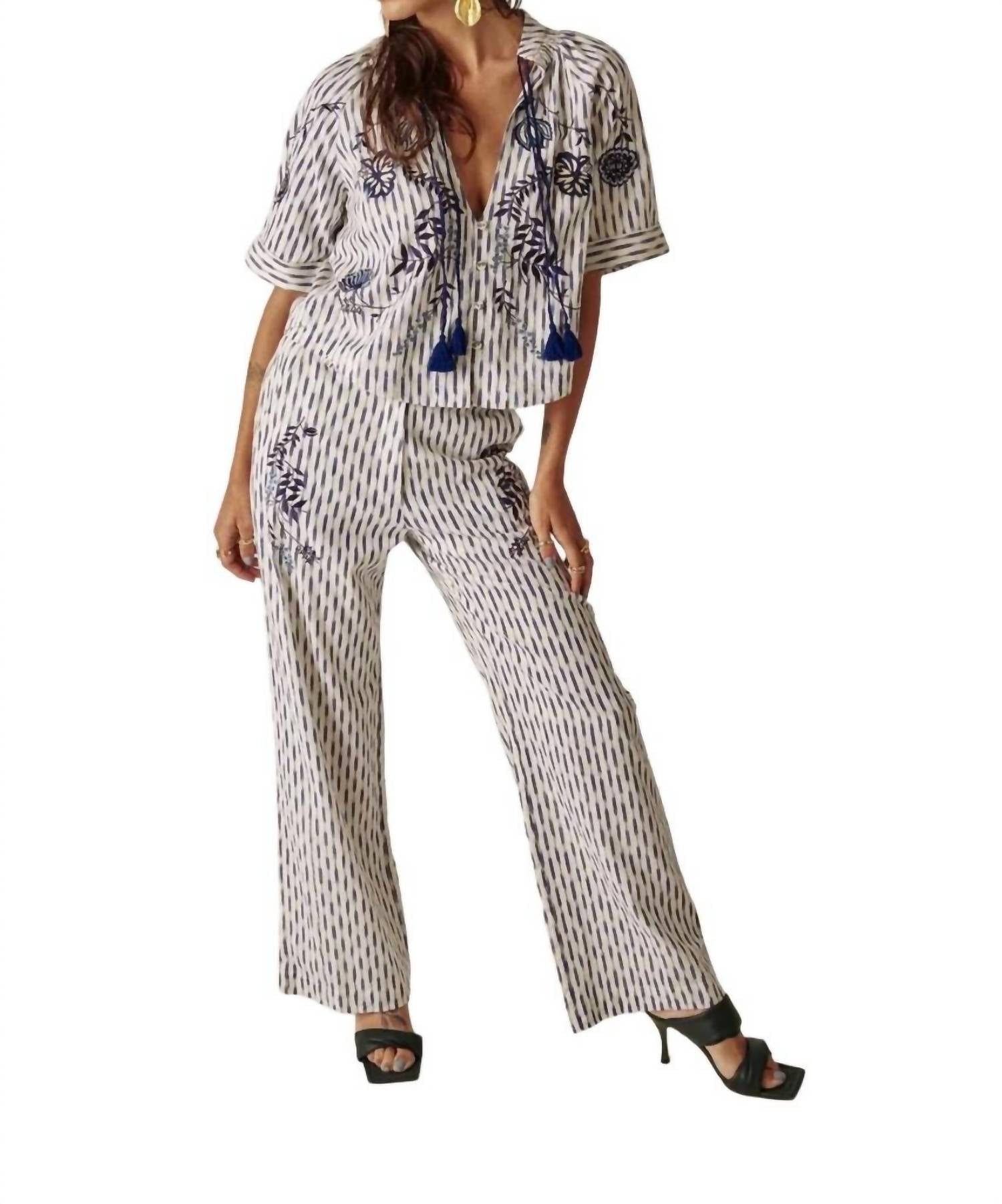 

Брюки Lapis в цвете Ikat Blue CAROLINA K