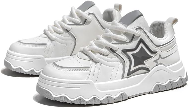 

Мужские массивные кроссовки, модные туфли-звезды, туфли на платформе, удобные бело-черные лоферы Hhhchpm