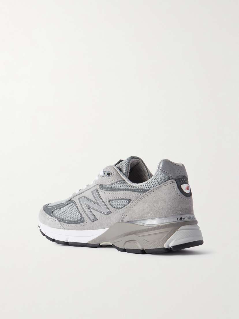 Кроссовки 990V4 из замши и сетки с кожаной отделкой New Balance, серый — фото 3