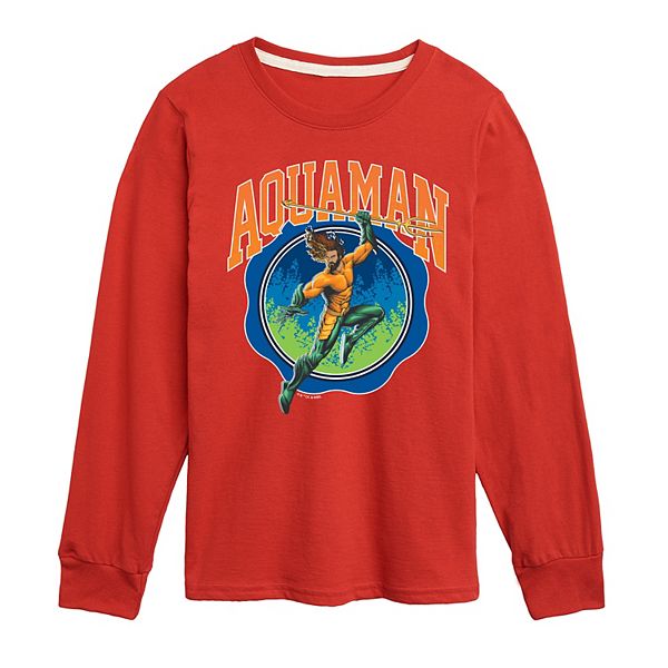 

Футболка с длинным рукавом и принтом Aquaman для мальчиков 8-20 Licensed Character, Red