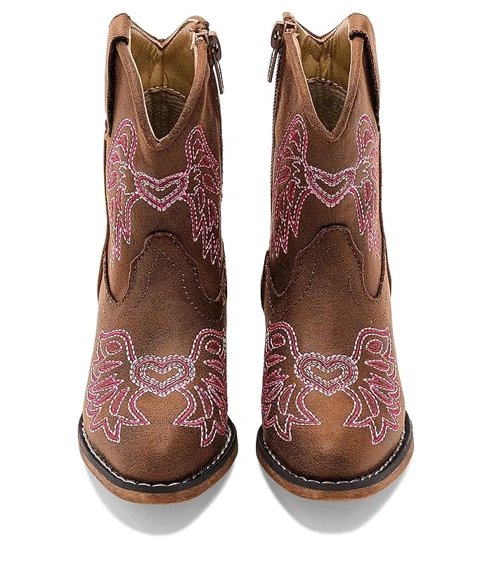 Ботинки с вышивкой Riley Wings Roper Kids, Brown Faux Leather — фото 3