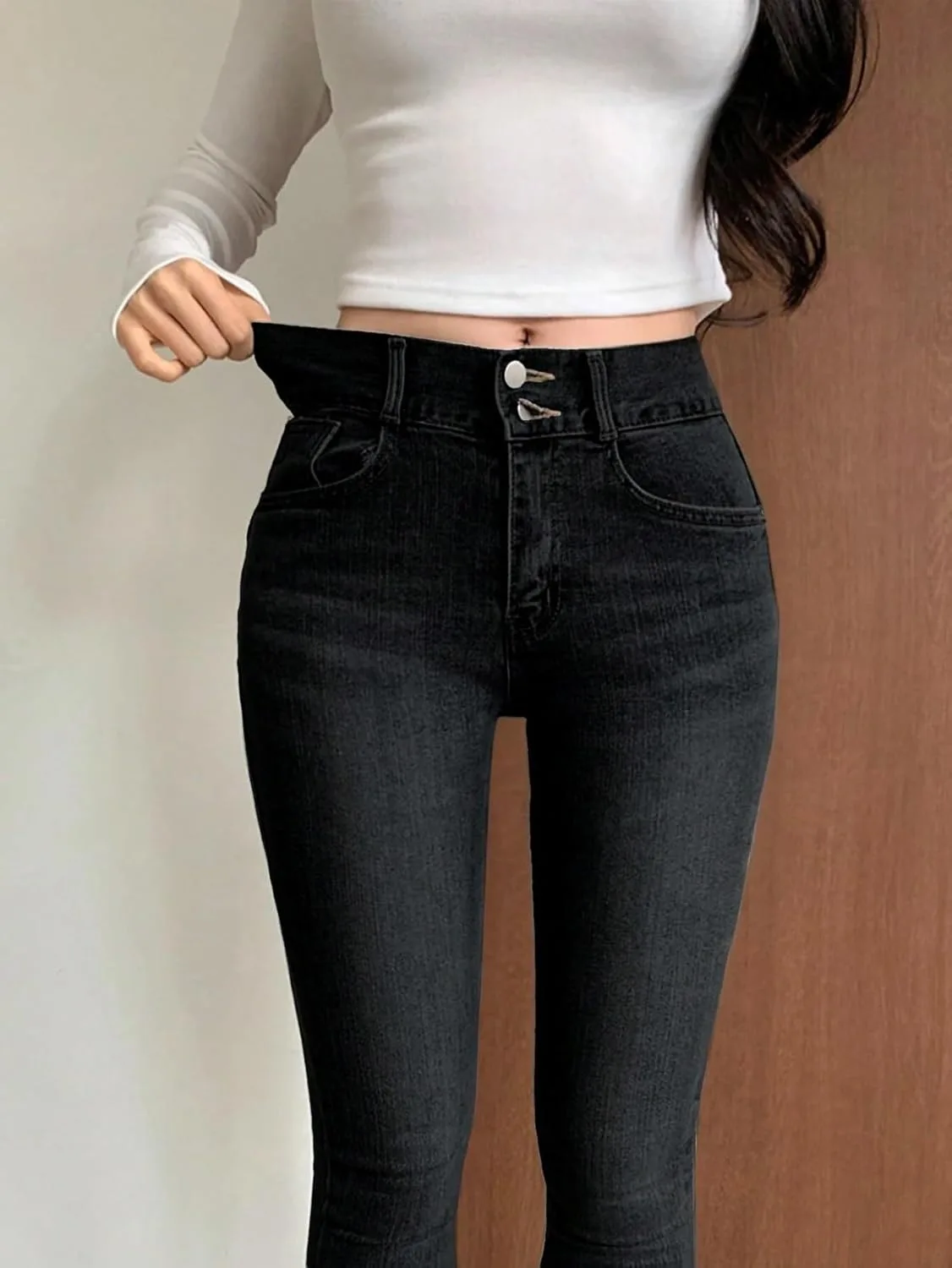 Generic Женские черные джинсы Casual Denim — фото 4