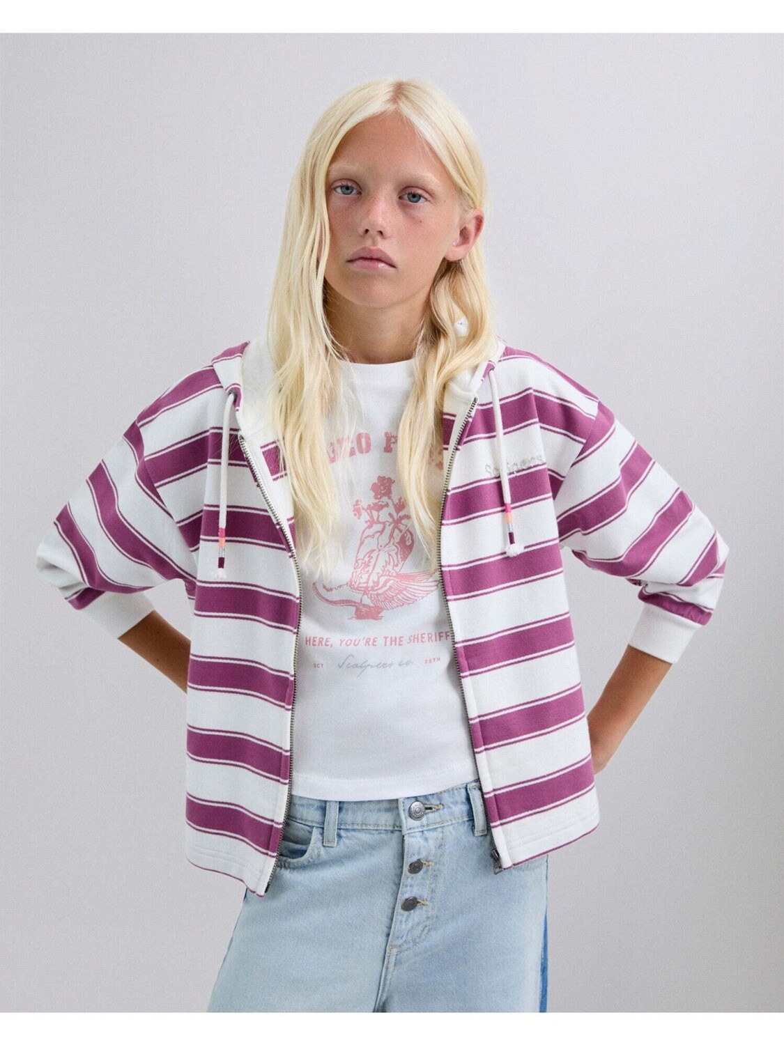 Scalpers Худи на молнии в цвете Mauve — фото 3