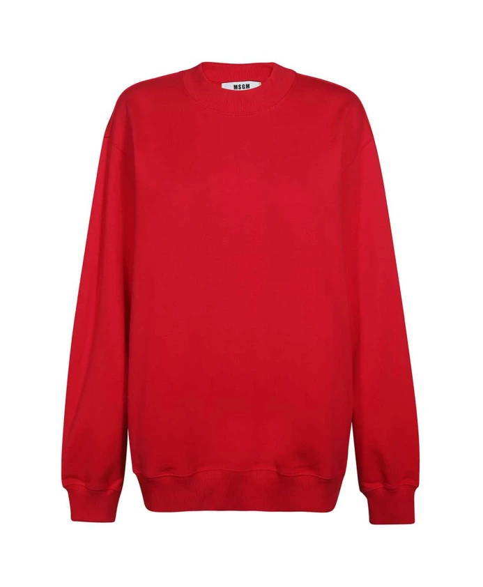 

Хлопковая толстовка с круглым вырезом и логотипом на спине. Msgm, красный