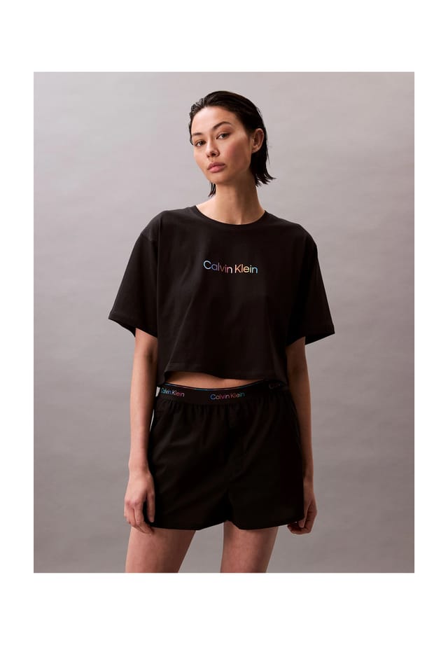 

Хлопковые пижамные шорты Calvin Klein, черный