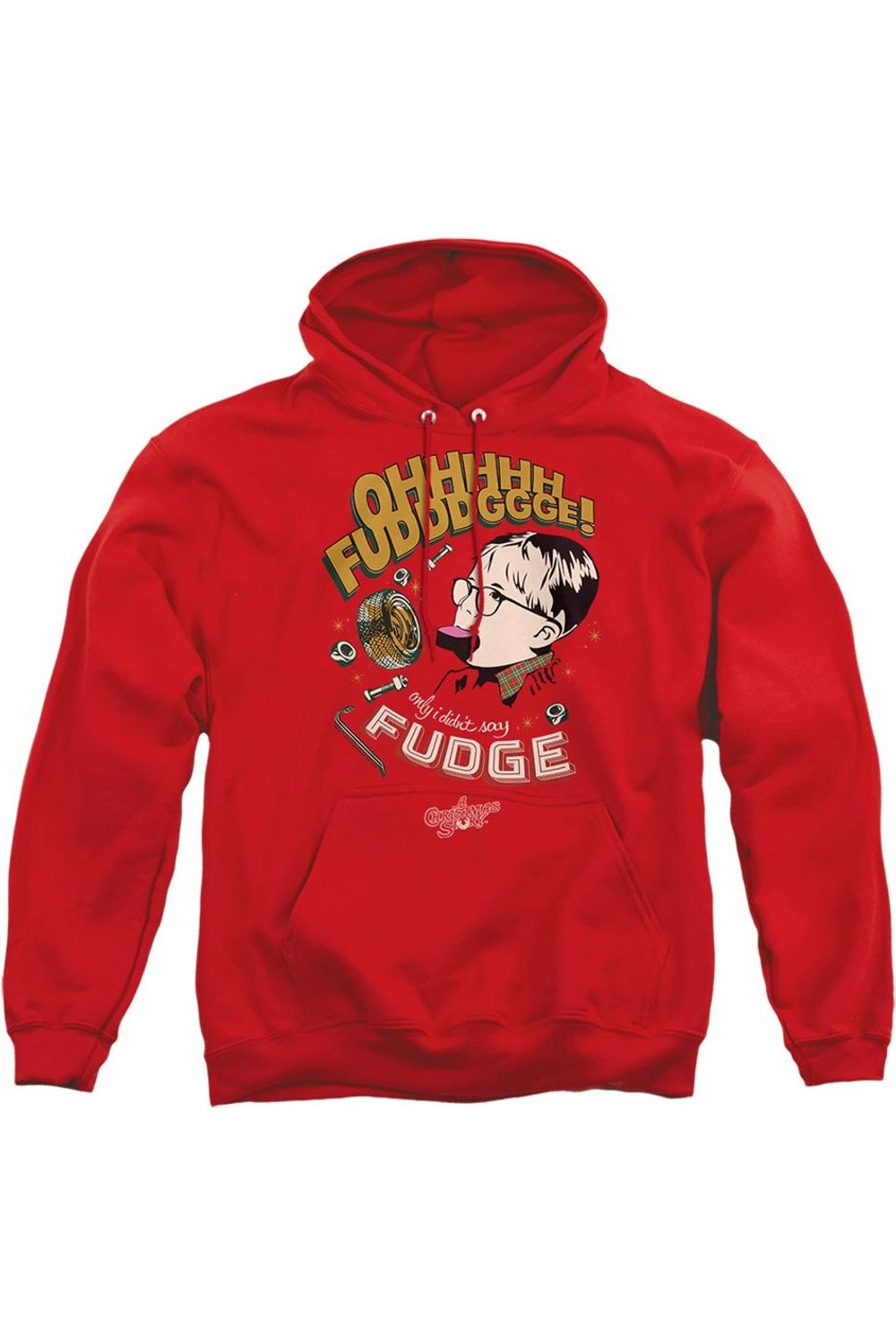 

Толстовка с капюшоном для взрослых A Christmas Story Fudge Gildan, красный