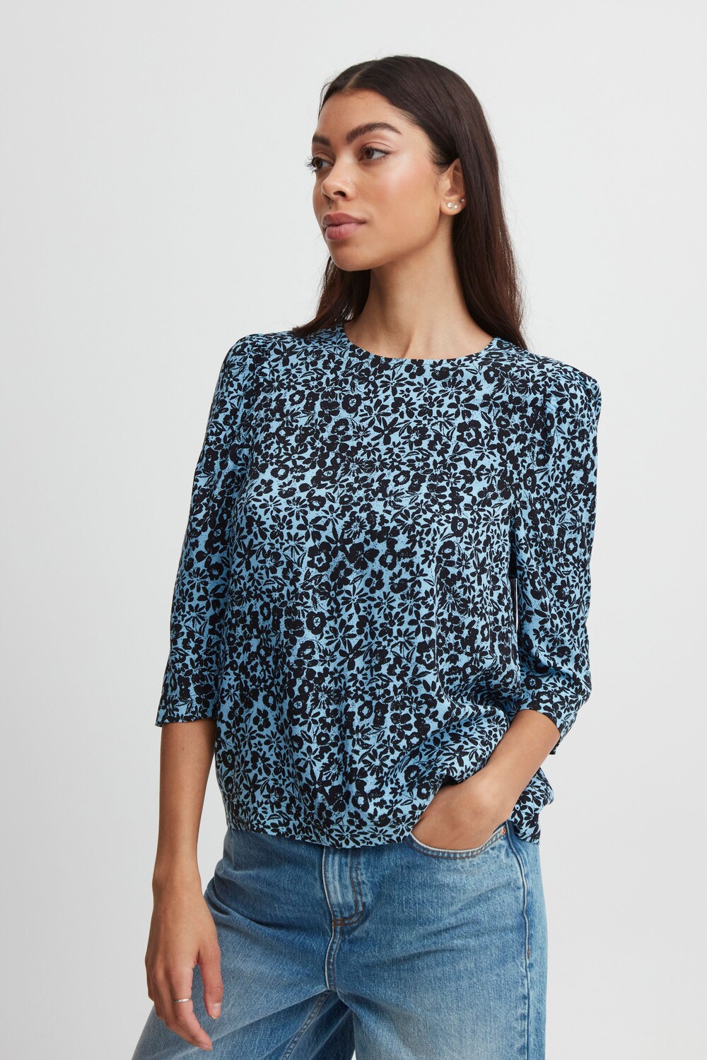 

Блуза b.young Kurzarm BYJOSA ONECK BLOUSE, синий