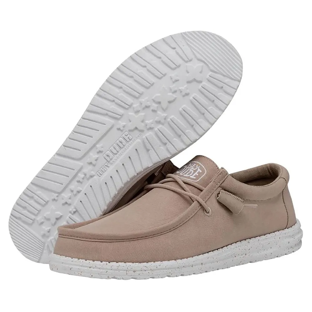 Лоферы Hey Dude Wally Slub Canvas boat shoes, бежевый — фото 2