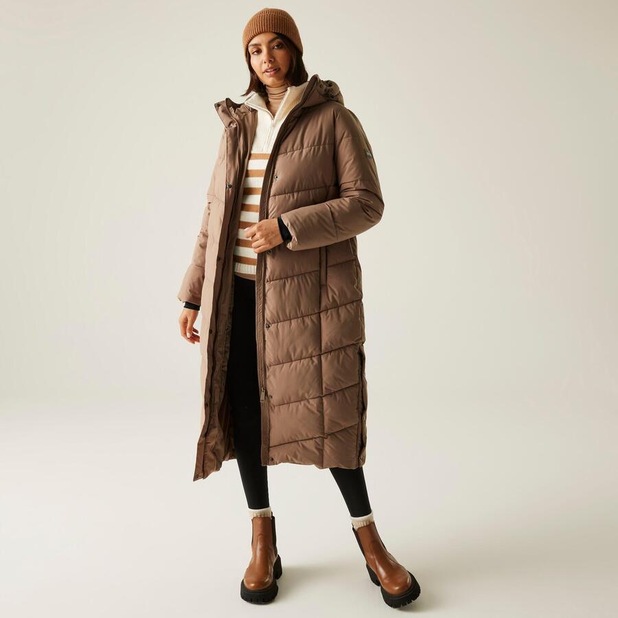 

REGATTA Женская длинная утепленная стеганая куртка с капюшоном Eloria