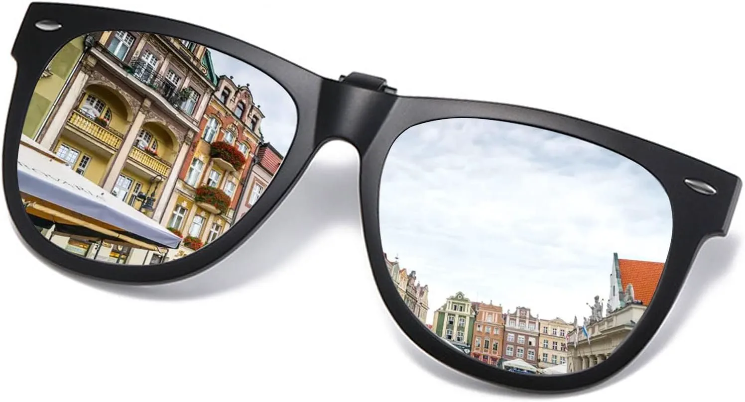 

Поляризованные солнцезащитные очки-клипсы для ношения поверх очков с диоптриями, защита от бликов и УФ-излучения, откидные солнцезащитные очки FF FRAZALA, Silver