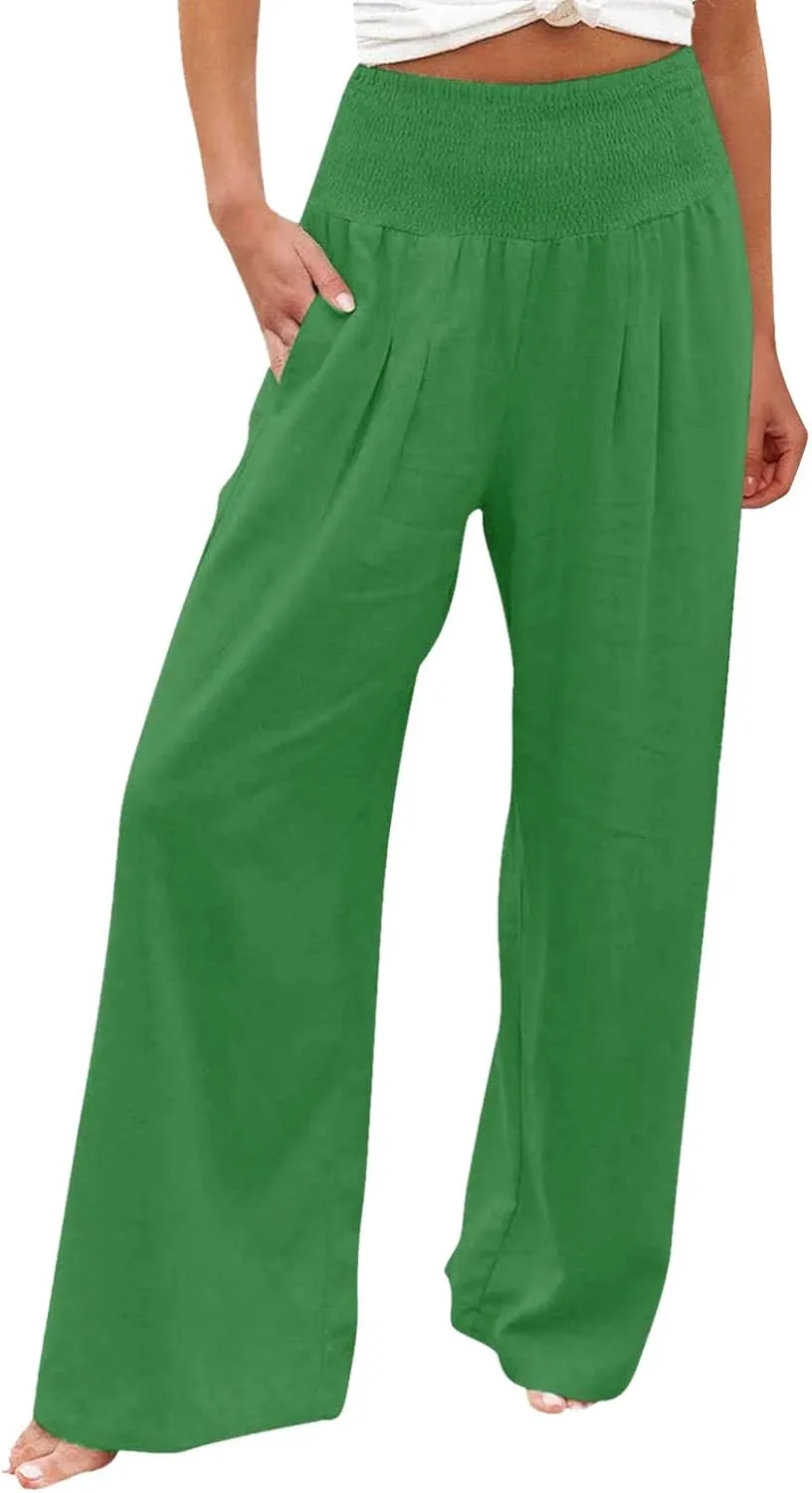 

Женские льняные брюки Flowy Linen Pants High Waist Wide Leg