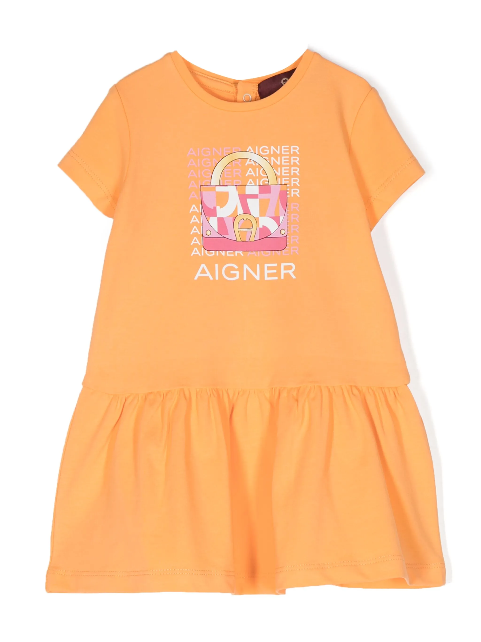 

Платье с короткими рукавами и графичным принтом Aigner Kids, оранжевый