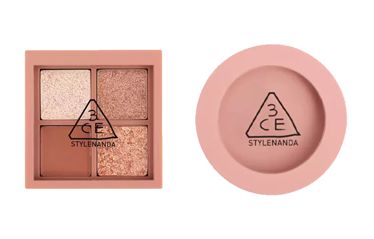 

Тени для век и румяна, 4 оттенка, легко растушевываются, выравнивают тон лица, набор из 2 предметов 3CE