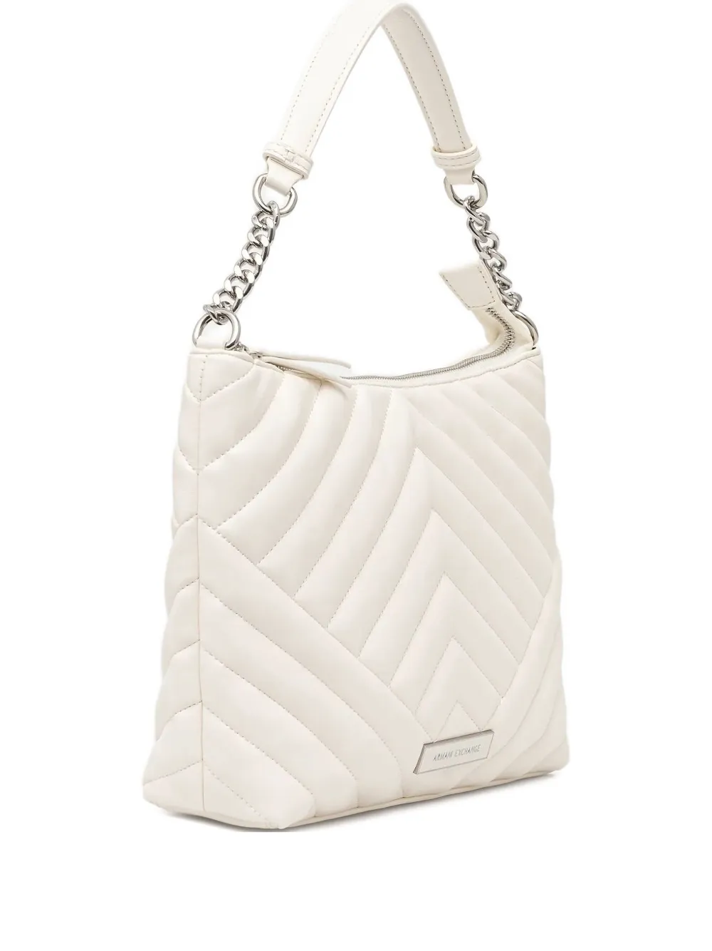 

Стеганая сумка через плечо средней длины на цепочке Armani Exchange, белый