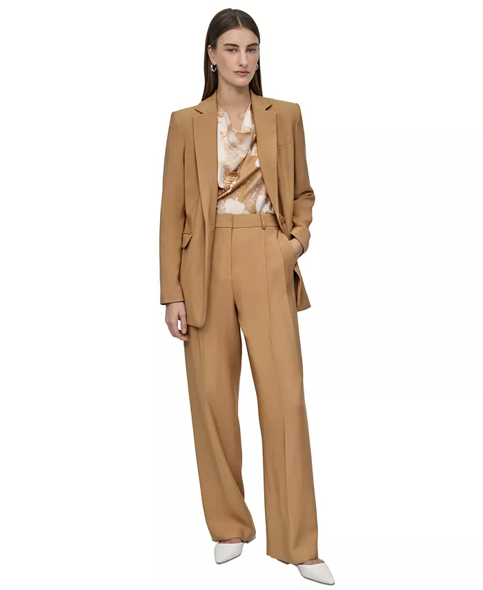 

Миниатюрный блейзер с длинными рукавами и одной пуговицей DKNY, коричневый