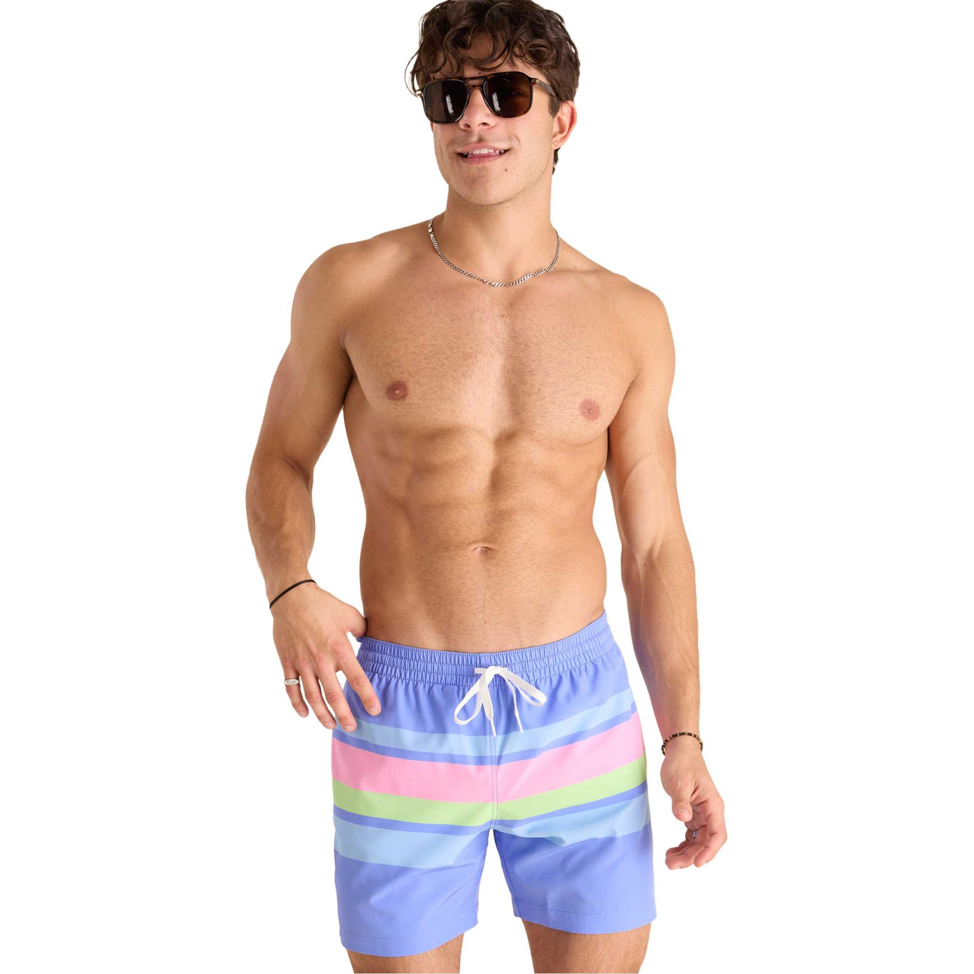 

Мужские классические плавки Gotta Get Away с подкладкой, ширина 5,5 дюймов. Chubbies, Pastel Purple Stripe