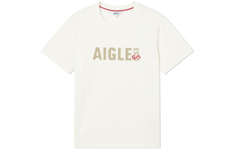 

Футболка мужская розово-белая AIGLE