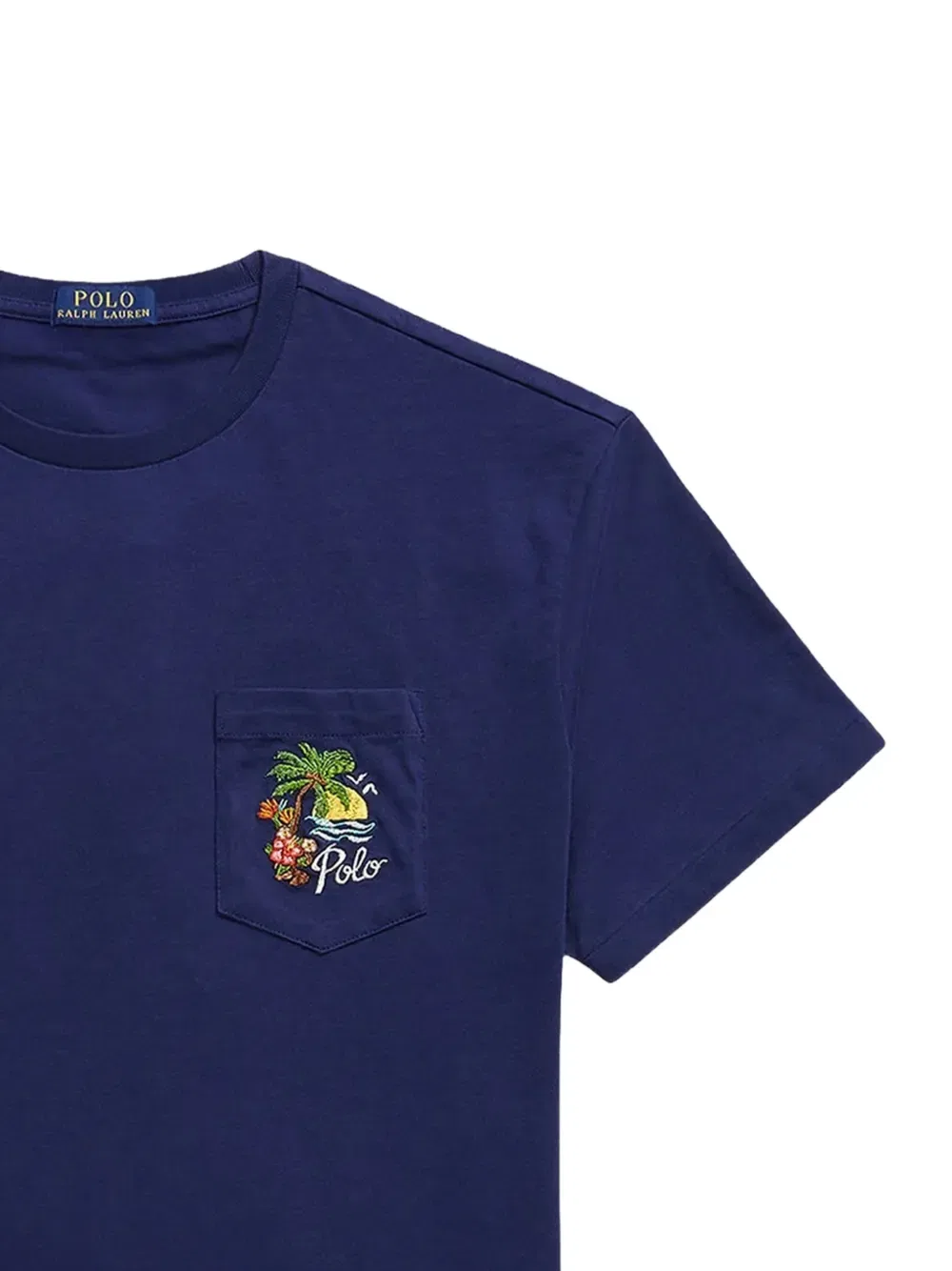 Футболка с вышитым логотипом и карманом Polo Ralph Lauren, синий — фото 2