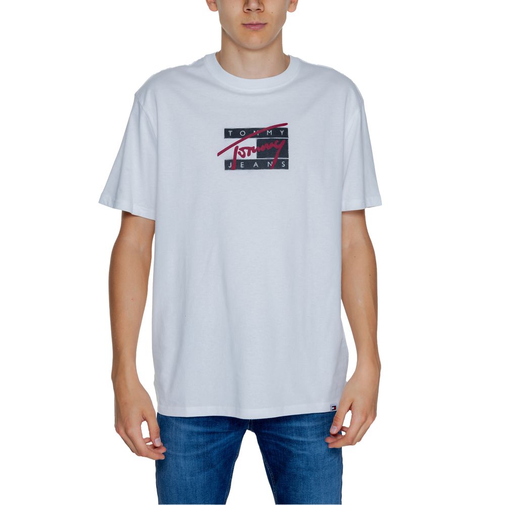 

Белая хлопковая футболка Rigenerato Tommy Jeans