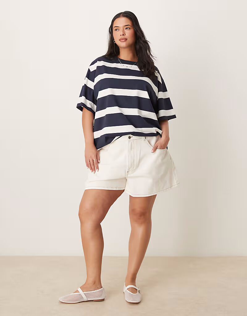 

ASOS DESIGN Curve шорты длинная модель А-силуэта, короткая модель цвета экрю ASOS Curve