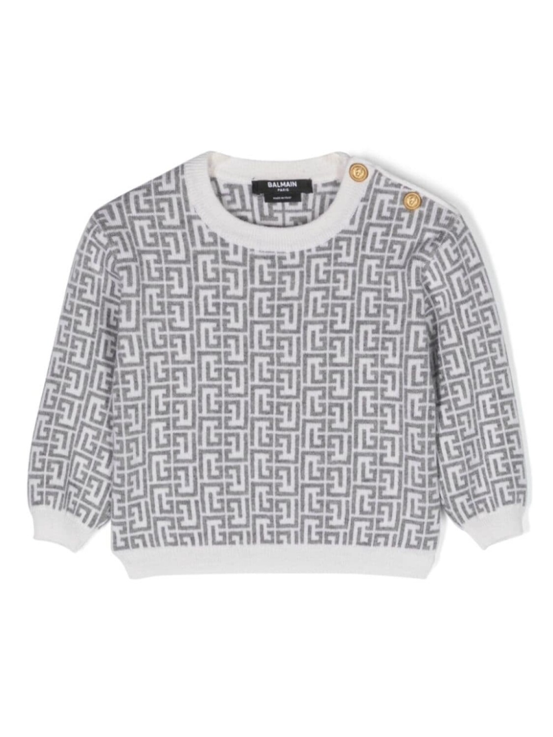 

Balmain Kids джемпер с монограммой, серый