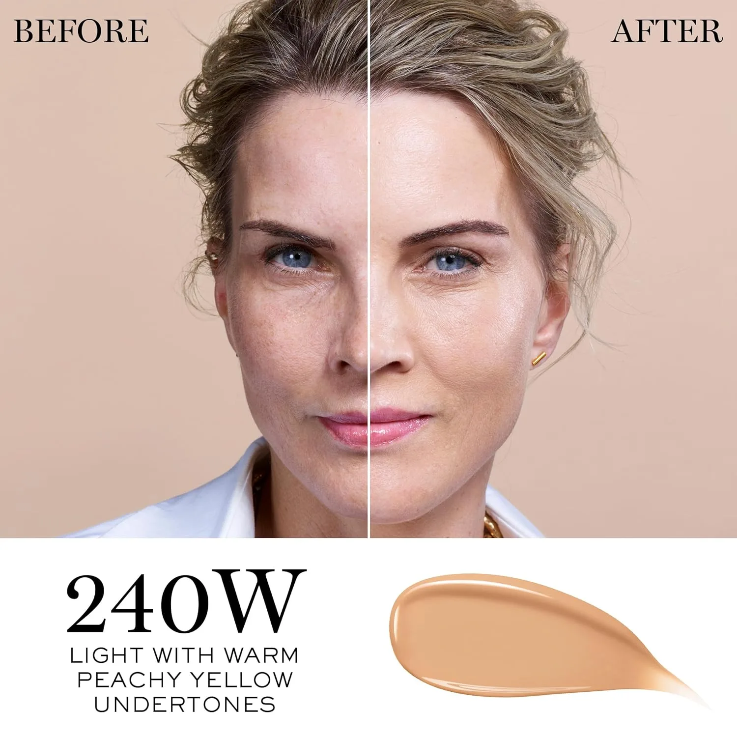 Тональный крем Lancôme Teint Idole Ultra Wear Care & Glow Longwear Foundation с SPF 27, увлажняющий, со средней степенью покрытия, которое можно наслаивать, и сияющим финишем., 240W: light with warm peachy yellow undertones — фото 2