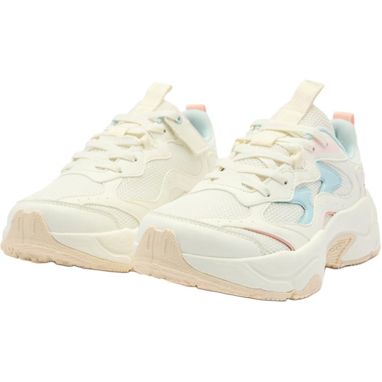 QIAODAN Низкие детские повседневные туфли Slip Resistant и Breathable Ivory White/Pink Mist Blue — фото 4