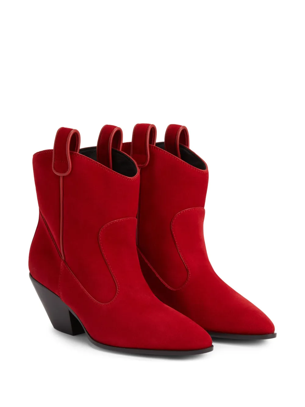 Бархатные ботильоны Elna 55 Giuseppe Zanotti, красный — фото 2