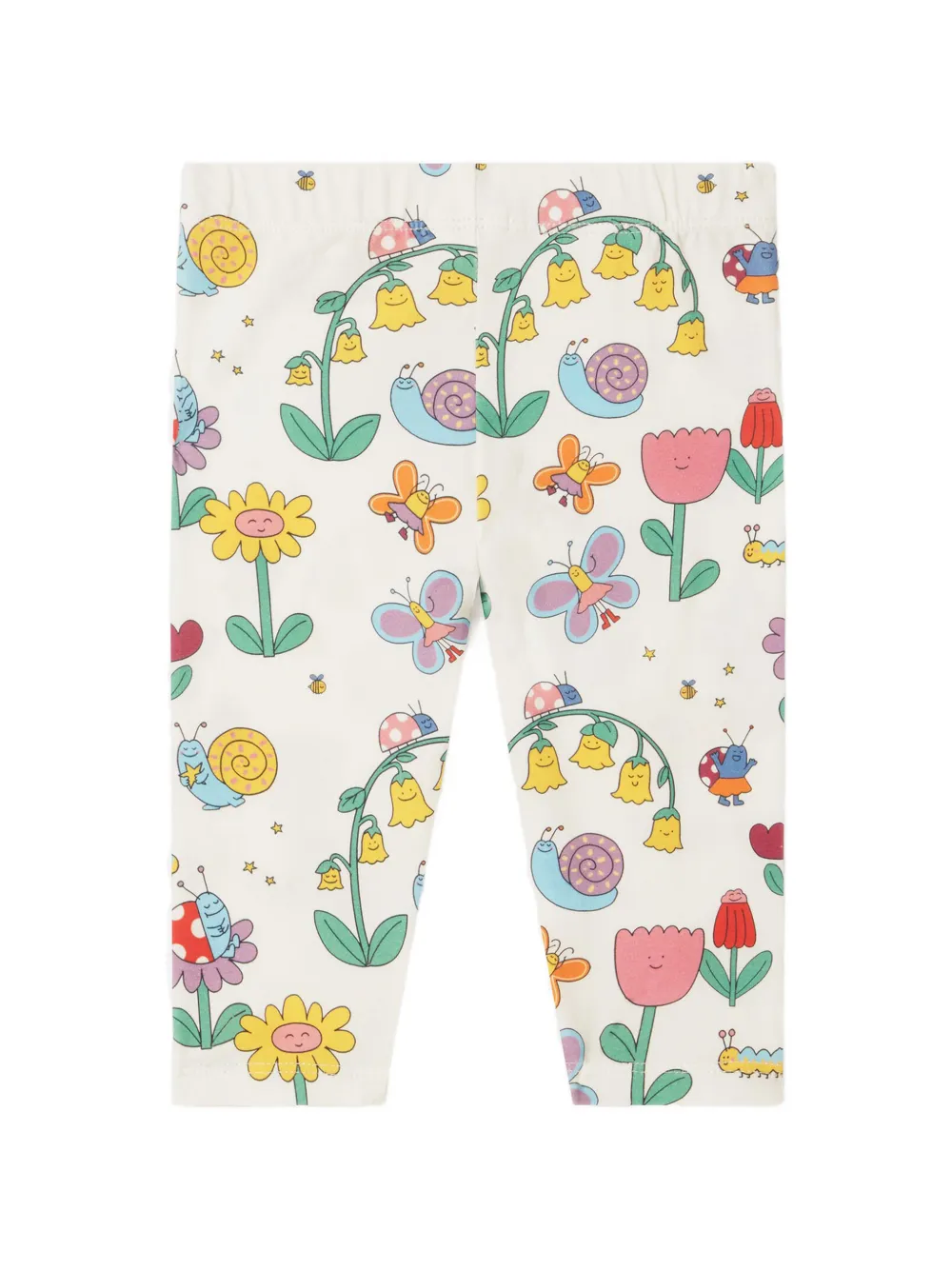 Леггинсы с цветочным принтом Stella Mccartney Kids, бежевый — фото 2